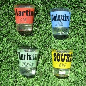 Midcentury Modern Cocktail Shot Glass Set